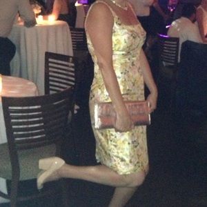 LEIFSDOTTIER METALLIC FLORAL PRINT DRESS FROM ANTHROPOLOGIE